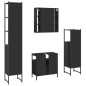 vidaXL Juego de muebles de baño 4 piezas madera de ingeniería negro vidaXL Juego de muebles de baño 4 piezas madera de ingeniería negro
