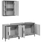 vidaXL Set de muebles de baño 3 pzas madera contrachapada gris sonoma vidaXL Set de muebles de baño 3 pzas madera contrachapada gris sonoma