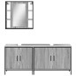 vidaXL Set de muebles de baño 3 pzas madera contrachapada gris sonoma vidaXL Set de muebles de baño 3 pzas madera contrachapada gris sonoma