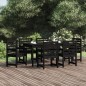 vidaXL Juego de comedor de jardín 7 piezas madera maciza pino negro vidaXL Juego de comedor de jardín 7 piezas madera maciza pino negro