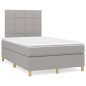 vidaXL Cama box spring con colchón y LED tela gris claro 120x190 cm vidaXL Cama box spring con colchón y LED tela gris claro 120x190 cm