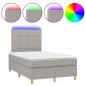 vidaXL Cama box spring con colchón y LED tela gris claro 120x190 cm vidaXL Cama box spring con colchón y LED tela gris claro 120x190 cm