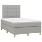 vidaXL Cama box spring con colchón y LED tela gris claro 120x190 cm vidaXL Cama box spring con colchón y LED tela gris claro 120x190 cm