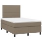 vidaXL Cama box spring con colchón y LED tela gris taupe 120x190 cm vidaXL Cama box spring con colchón y LED tela gris taupe 120x190 cm