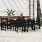 vidaXL Juego de comedor de jardín 7 piezas madera maciza pino negro vidaXL Juego de comedor de jardín 7 piezas madera maciza pino negro