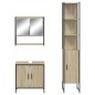 vidaXL Set de muebles de baño 3 pzas madera contrachapada roble Sonoma vidaXL Set de muebles de baño 3 pzas madera contrachapada roble Sonoma