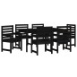 vidaXL Juego de comedor de jardín 7 piezas madera maciza pino negro vidaXL Juego de comedor de jardín 7 piezas madera maciza pino negro