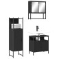 vidaXL Juego de muebles de baño 3 pzas madera contrachapada negro vidaXL Juego de muebles de baño 3 pzas madera contrachapada negro