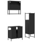vidaXL Juego de muebles de baño 3 pzas madera contrachapada negro vidaXL Juego de muebles de baño 3 pzas madera contrachapada negro