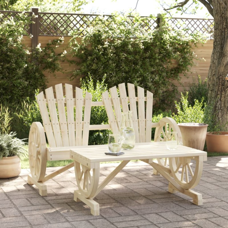 vidaXL Juego de muebles de jardín 2 piezas madera maciza de pino vidaXL Juego de muebles de jardín 2 piezas madera maciza de pino