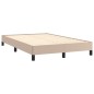 vidaXL Cama box spring colchón LED cuero sintético capuchino 120x190cm