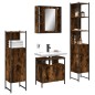vidaXL Set de muebles de baño 4 piezas madera contrachapada roble humo