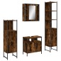 vidaXL Set de muebles de baño 4 piezas madera contrachapada roble humo