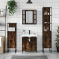 vidaXL Set de muebles de baño 4 piezas madera contrachapada roble humo
