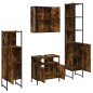 vidaXL Set de muebles de baño 4 piezas madera contrachapada roble humo