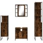 vidaXL Set de muebles de baño 4 piezas madera contrachapada roble humo