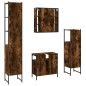 vidaXL Set de muebles de baño 4 piezas madera contrachapada roble humo