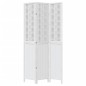 vidaXL Biombo separador de 3 paneles madera maciza Paulownia blanco