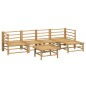 vidaXL Set de muebles de jardín 6 piezas bambú con cojines gris claro vidaXL Set de muebles de jardín 6 piezas bambú con cojines gris claro