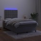 vidaXL Cama box spring colchón y LED terciopelo gris oscuro 120x190 cm vidaXL Cama box spring colchón y LED terciopelo gris oscuro 120x190 cm