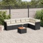 vidaXL Set de sofás de jardín 8 piezas y cojines ratán sintético negro vidaXL Set de sofás de jardín 8 piezas y cojines ratán sintético negro