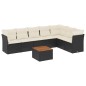 vidaXL Set de sofás de jardín 8 piezas y cojines ratán sintético negro vidaXL Set de sofás de jardín 8 piezas y cojines ratán sintético negro