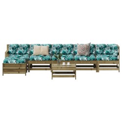 vidaXL Juego de muebles de jardín 7 pzas madera de pino impregnada