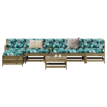 vidaXL Juego de muebles de jardín 7 pzas madera de pino impregnada