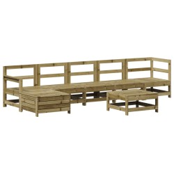 vidaXL Juego de muebles de jardín 7 pzas madera de pino impregnada