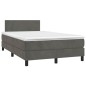 vidaXL Cama box spring colchón y LED terciopelo gris oscuro 120x190 cm vidaXL Cama box spring colchón y LED terciopelo gris oscuro 120x190 cm