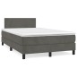 vidaXL Cama box spring colchón y LED terciopelo gris oscuro 120x190 cm vidaXL Cama box spring colchón y LED terciopelo gris oscuro 120x190 cm