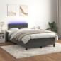 vidaXL Cama box spring colchón y LED terciopelo gris oscuro 120x190 cm vidaXL Cama box spring colchón y LED terciopelo gris oscuro 120x190 cm