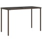 vidaXL Mesa de jardín superficie vidrio ratán PE marrón 115x54x74 cm vidaXL Mesa de jardín superficie vidrio ratán PE marrón 115x54x74 cm