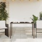 vidaXL Mesa de jardín superficie vidrio ratán PE marrón 115x54x74 cm vidaXL Mesa de jardín superficie vidrio ratán PE marrón 115x54x74 cm