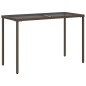 vidaXL Mesa de jardín superficie vidrio ratán PE marrón 115x54x74 cm vidaXL Mesa de jardín superficie vidrio ratán PE marrón 115x54x74 cm