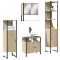 vidaXL Juego de muebles de baño 4 pzas contrachapada roble Sonoma
