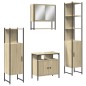 vidaXL Juego de muebles de baño 4 pzas contrachapada roble Sonoma