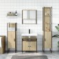vidaXL Juego de muebles de baño 4 pzas contrachapada roble Sonoma