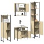 vidaXL Juego de muebles de baño 4 pzas contrachapada roble Sonoma