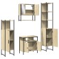 vidaXL Juego de muebles de baño 4 pzas contrachapada roble Sonoma