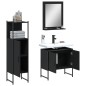vidaXL Set de muebles de baño 3 piezas madera contrachapada negro vidaXL Set de muebles de baño 3 piezas madera contrachapada negro