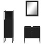 vidaXL Set de muebles de baño 3 piezas madera contrachapada negro vidaXL Set de muebles de baño 3 piezas madera contrachapada negro