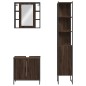 vidaXL Set de muebles de baño 3 pzas madera contrachapada roble marrón vidaXL Set de muebles de baño 3 pzas madera contrachapada roble marrón