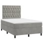 vidaXL Cama box spring colchón y LED terciopelo gris claro 120x190 cm vidaXL Cama box spring colchón y LED terciopelo gris claro 120x190 cm