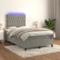 vidaXL Cama box spring colchón y LED terciopelo gris claro 120x190 cm vidaXL Cama box spring colchón y LED terciopelo gris claro 120x190 cm
