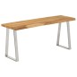 vidaXL Banco con borde natural madera de acacia maciza 105 cm vidaXL Banco con borde natural madera de acacia maciza 105 cm