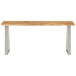 vidaXL Banco con borde natural madera de acacia maciza 105 cm