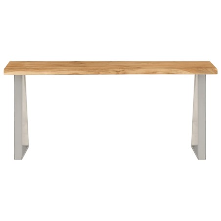 vidaXL Banco con borde natural madera de acacia maciza 105 cm