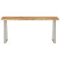 vidaXL Banco con borde natural madera de acacia maciza 105 cm vidaXL Banco con borde natural madera de acacia maciza 105 cm