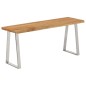 vidaXL Banco con borde natural madera de acacia maciza 105 cm vidaXL Banco con borde natural madera de acacia maciza 105 cm